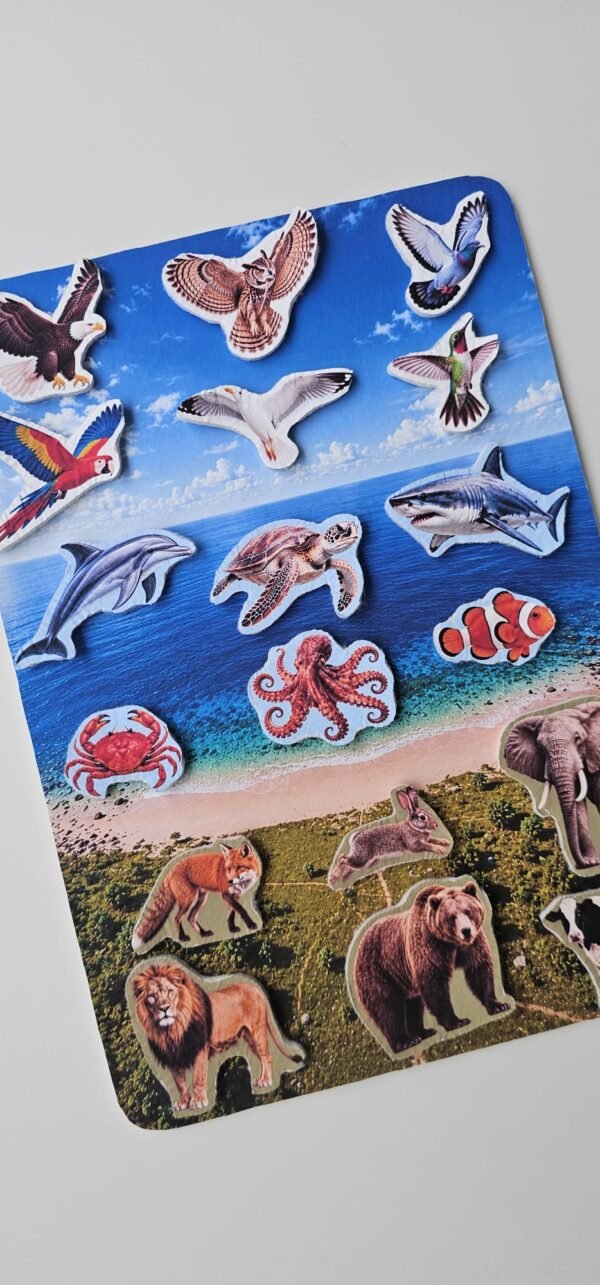 Jouet Montessori Terre mer air 8 Tri éducatif, animaux et milieux de vie